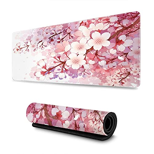 Echoserein Cherry Blossom Floral Gaming Mouse Pad Large XL Flower Desk Mat Long Extended Pads Big Mousepad Home Office Decor Accessories for Computer Pc Laptop - Image 5