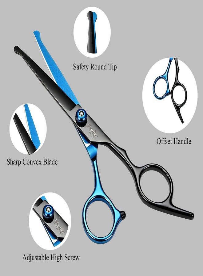 Fcysy Dog Grooming Scissors Kit, Fcysy Professional Pet Shears for Cats at Home, Dog Grooming Tools with Curved & Straight Blades Scissors Thinning Shears Pet Supply Set - Image 4