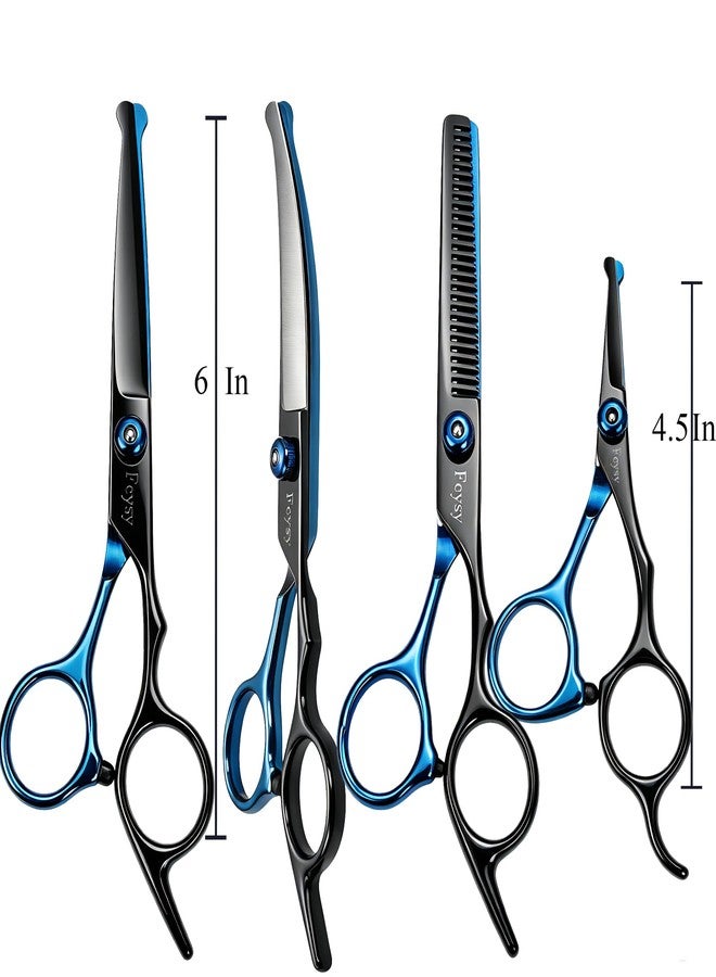 Fcysy Dog Grooming Scissors Kit, Fcysy Professional Pet Shears for Cats at Home, Dog Grooming Tools with Curved & Straight Blades Scissors Thinning Shears Pet Supply Set - Image 3