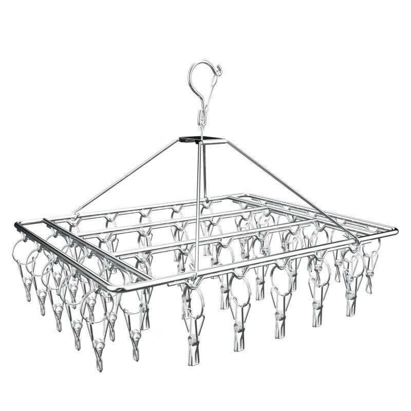 Siwangongli Clothes Hanger, Multi-Functional Sock Clip, Stainless Steel Underwear Rack, Garment Hanger, 40 Clips - Image 2