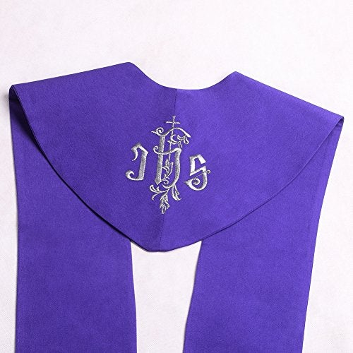BLESSUME Purple Stole Church Priest Overlay Stole - Image 5