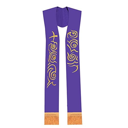 BLESSUME Purple Stole Church Priest Overlay Stole - Image 3