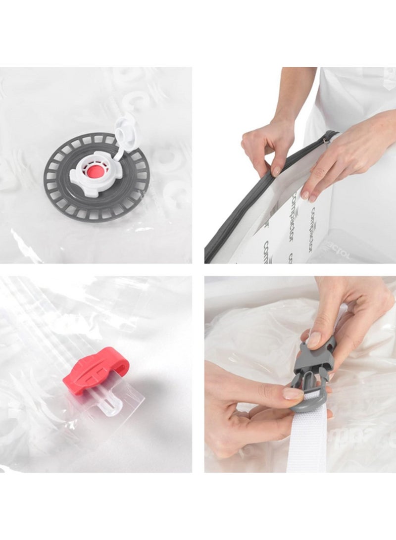 COMPACTOR Space Saving Semi Rigid Vacuum Storage Box 125L Zipper Closure Grey and Clear - Image 4