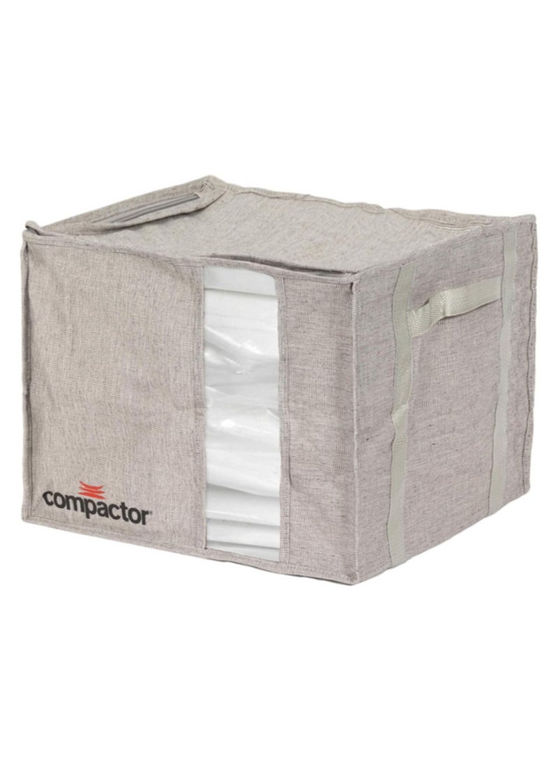 COMPACTOR Space Saving Semi Rigid Vacuum Storage Box 125L Zipper Closure Grey and Clear - Image 3