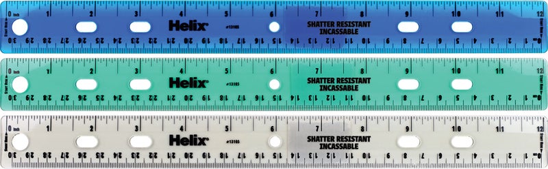 Helix Standard Ruler, 12 Inch / 30cm, Assorted Colors (13105) - Image 1
