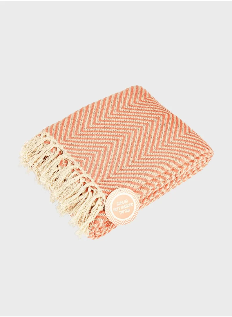 Rex London Large Herringbone Throw