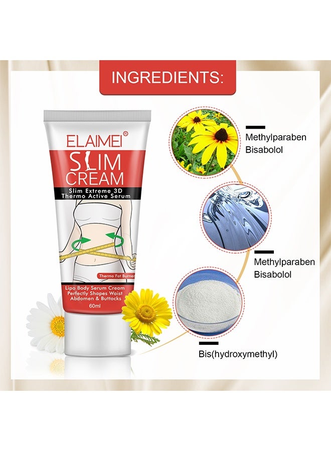 Elaimei Slim Cream - Hot Cream Belly Fat Burner, Cellulite Cream Shaping and Firming Body for Stomach, Thighs,  Arms, Lose Weight for Women & Men - Image 3