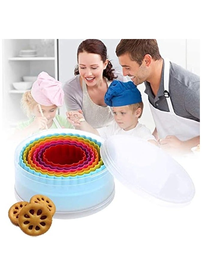 Erorex Cookie Cutters 6 Pcs, Plastic Crinkle Cutter Double Sided Plain Round Pastry Cutters Baking Tools Kitchen Gadgets Baking Tools Accessories - Image 1