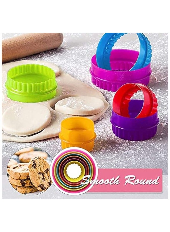 Erorex Cookie Cutters 6 Pcs, Plastic Crinkle Cutter Double Sided Plain Round Pastry Cutters Baking Tools Kitchen Gadgets Baking Tools Accessories - Image 2