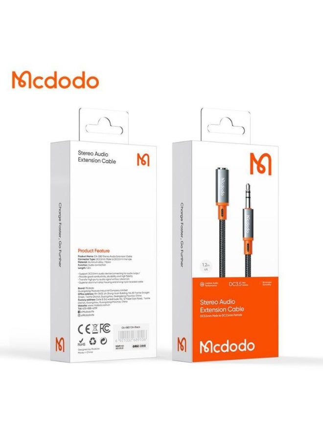 مكدودو AUX Extension Cable, CA-0800 Castle Series 1.2 Meter, Black - Image 3