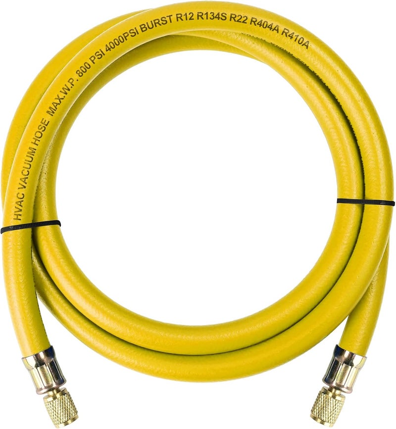 Elyaspedy 2025 Upgrade 3/8" Diameter Vacuum Certified Refrigerant Hose - 6 Feet, Yellow - Image 1
