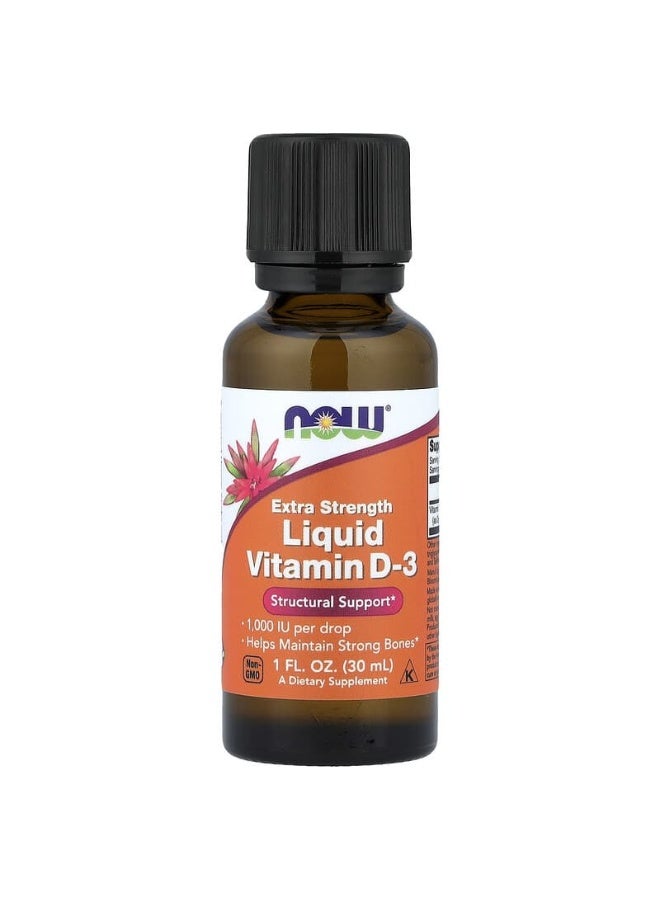 Now Foods Extra Strength Vitamin D-3 Liquid - Image 1