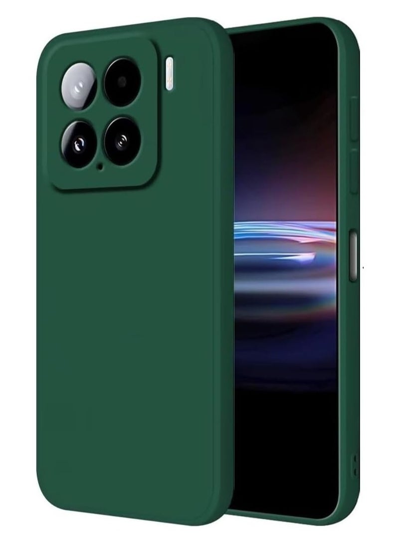 For Xiaomi 15 Pro Liquid Silicon Case Soft Microfiber Lining Cushion Slim Shell Shockproof Protective Soft Gel Rubber Matte Finish Cover Camera Protection Case for Xiaomi Mi 15 Pro Green - Image 1