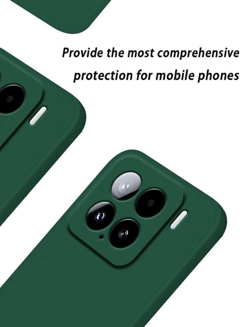 For Xiaomi 15 Pro Liquid Silicon Case Soft Microfiber Lining Cushion Slim Shell Shockproof Protective Soft Gel Rubber Matte Finish Cover Camera Protection Case for Xiaomi Mi 15 Pro Green - Image 2