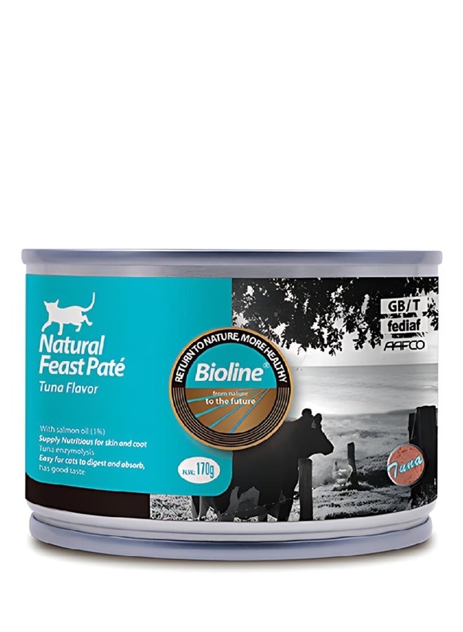 Bioline بطة طبيعية لقطط بالتونة - 170 جرام