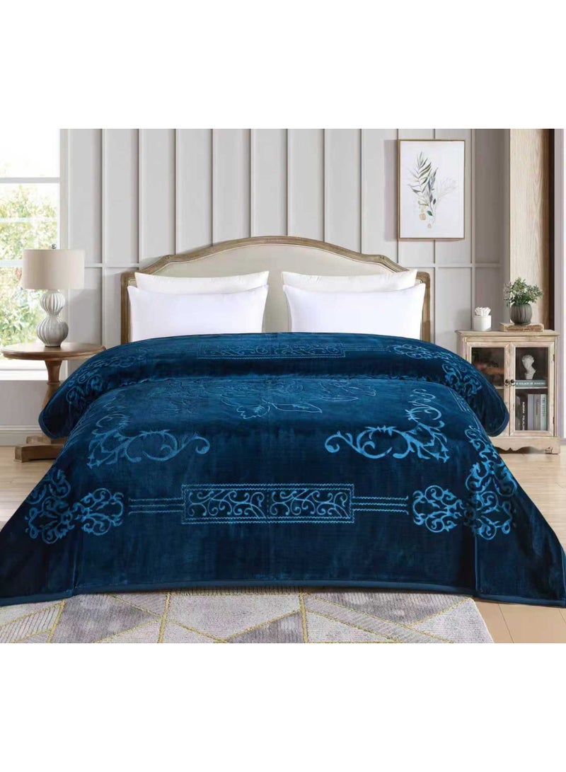 Blues Premium Heavyweight Flannel Blanket 5KG – Ultra-Soft Winter Blanket 240×220 cm - Image 1
