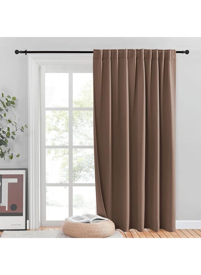 Intex Curtains House INtex curtains house Blackout Blinds - Sliding Door Insulated Wide Curtains -Thermal insulated fabric for room darkening and blind glass doors with two hanging options  - Image 1