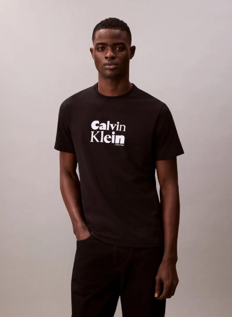 CALVIN KLEIN Logo Cotton T-Shirt - Image 1