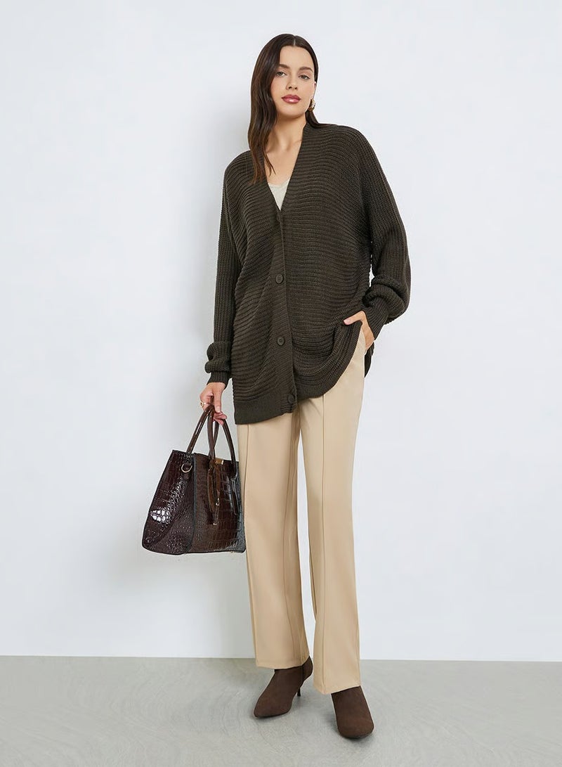 Styli Oversized Chunky Knit Button Down Cardigan - Image 2