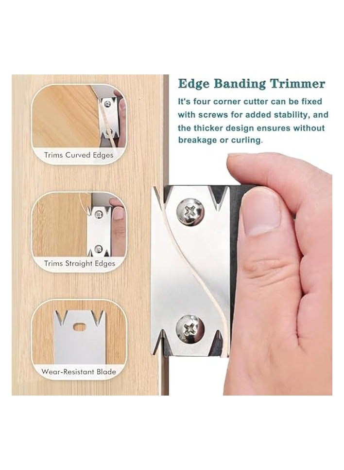 بروماس ماكينة تشذيب حواف الحواف، قاطع حواف من الفولاذ المقاوم للصدأ مع شفرة بديلة واحدة، مكشطة شرائح شطب الخشب، لخشب PVC ABS - Image 5