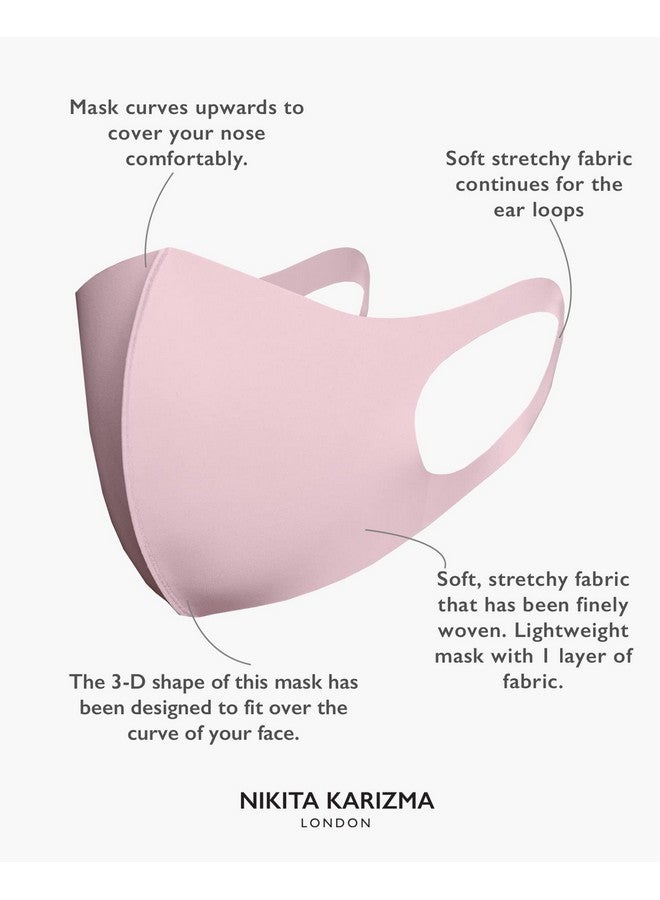 KARIZMA Styling Essentials Cloth Face Mask. 4 Buttery Soft Masks Washable Fabric. (Classic) Pink Soft Grey Blue And Black Face Mask Reusable. Fabric Face Mask 4 Pieces  - Image 3