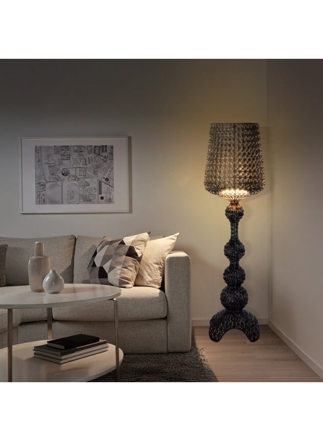 Floor Lamp Geometric Openwork Floor Lamp - Large acrylic floor lamp with black acrylic lampshade, suitable for living room/bedroom/kitchen/dining room - E27 warm white light bulb, with light source, foot switch, home decor lighting - Bohemian style lighting fixture, crystal vintage decoration - Image 5