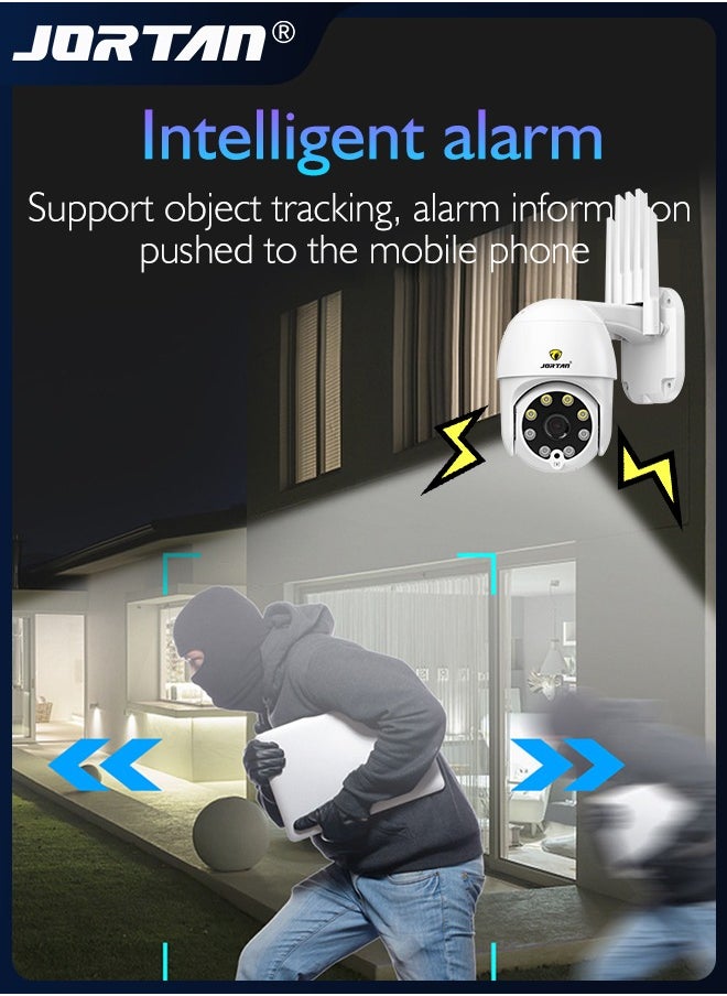 JORTAN - 5 Antennas 12V Security Camera 2.4G Wifi Outdoor PTZ Surveillance Camera with Remote Control & Mobile Target Alarm & Intelligent Human tracking & Password Protection & Watermark & Lightning Protection - Image 1
