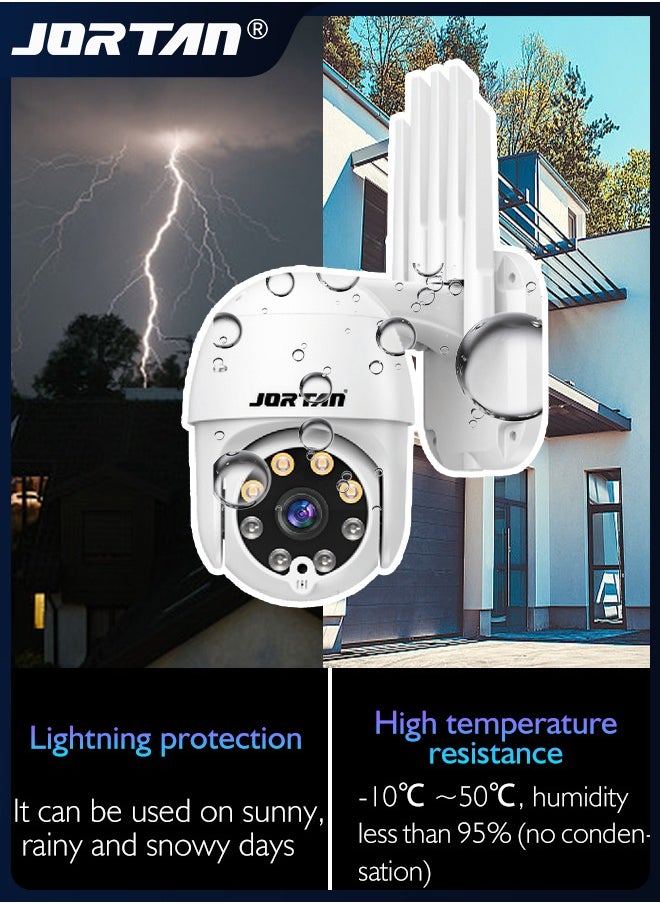 JORTAN - 5 Antennas 12V Security Camera 2.4G Wifi Outdoor PTZ Surveillance Camera with Remote Control & Mobile Target Alarm & Intelligent Human tracking & Password Protection & Watermark & Lightning Protection - Image 1