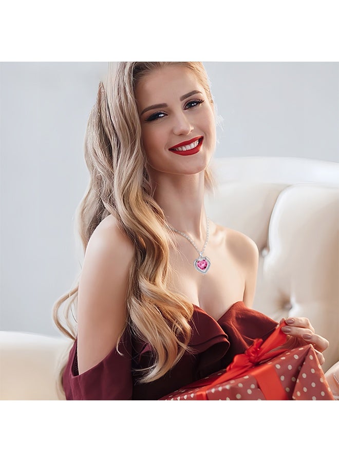 ليمون مجموعة هدايا من الزهور المحفوظة: وردة حمراء دائمة مع قلادة وأقراط للأم والابنة والزوجة في ذكرى زواجهما وأعياد ميلادهما. - Image 3