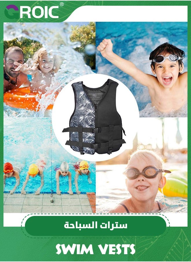 GROIC - Kids Swim Vest, Toddler Float Jacket for 66-110lbs Boys Girls,  Buoyancy Swimsuit with Dual Adjustable Safety Straps for Pool, Beach and Boating, Children Learn to Swim, Easy On and Off - Image 1