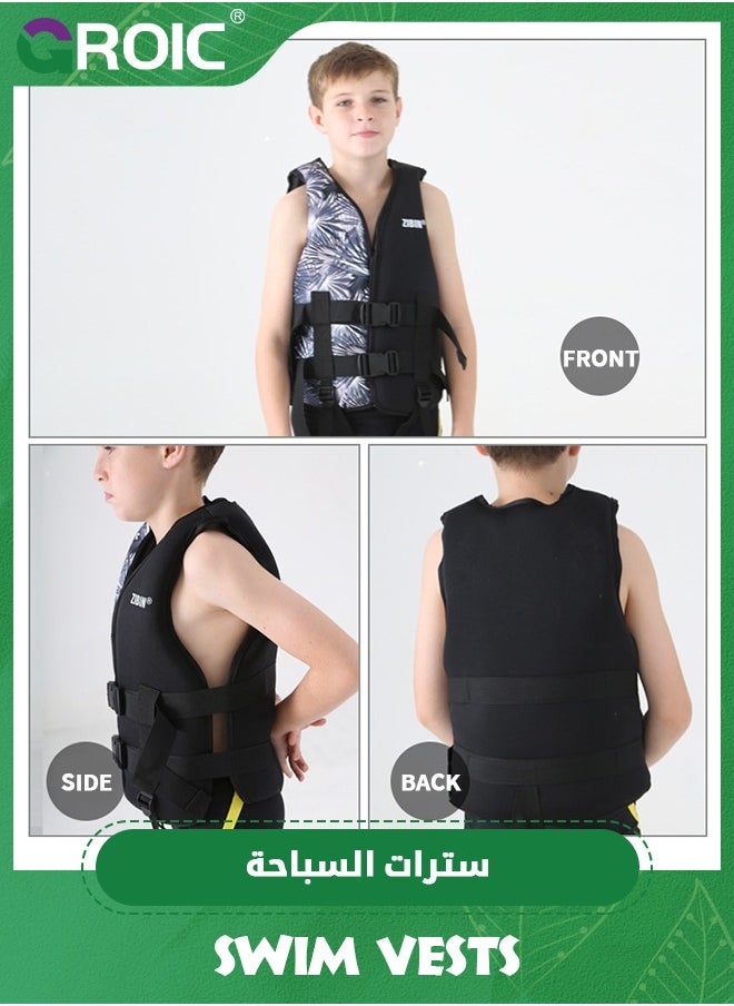 GROIC - Kids Swim Vest, Toddler Float Jacket for 66-110lbs Boys Girls,  Buoyancy Swimsuit with Dual Adjustable Safety Straps for Pool, Beach and Boating, Children Learn to Swim, Easy On and Off - Image 1
