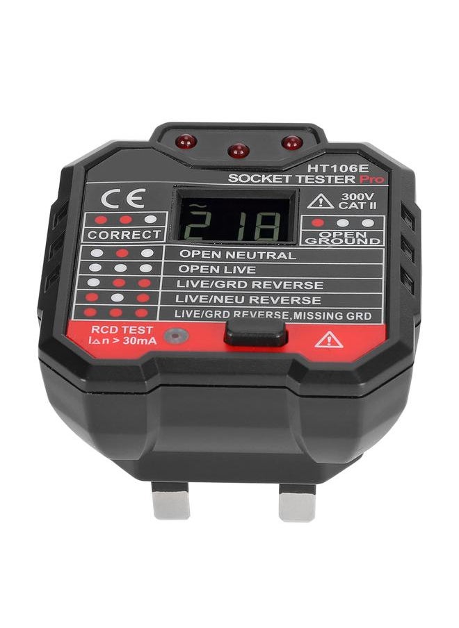 Thoraya Socket Tester Digital Display Office Leakage Test Portable Plug Detector  - Image 1