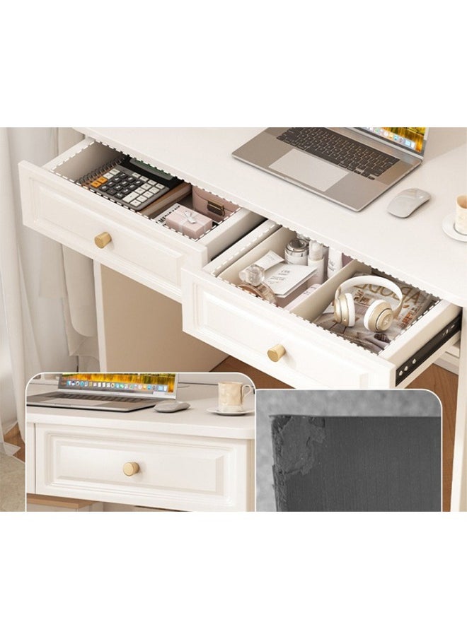 keke - Modern Multifunctional Computer Table Home Office Writing Workstation with Drawers Glass Door & Storage Shelves 120 CM - Image 1