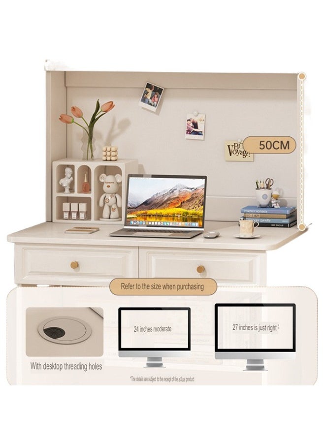 keke - Modern Multifunctional Computer Table Home Office Writing Workstation with Drawers Glass Door & Storage Shelves 120 CM - Image 1