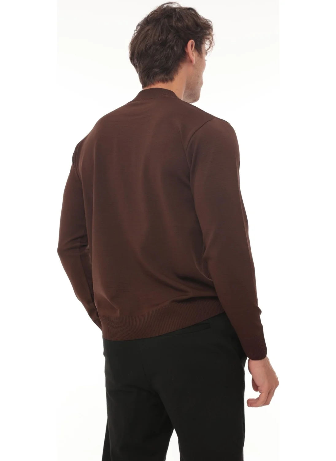 Miron Brown Turtleneck Knit Sweater - 2443