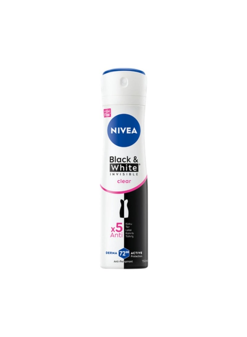 Nivea Black & White Invisible Clear Deodorant Spray - 150 ml