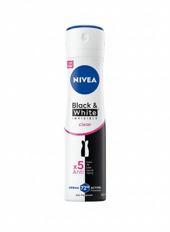 Nivea Black & White Invisible Clear Deodorant Spray - 150 ml