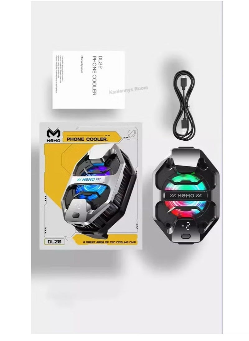Memo DL20 Phone Cooler for Gaming and Display Phone Radiator – High-Efficiency Semiconductor Cooling Fan with Real-Time Temperature Display – Ultra-Quiet Mobile Phone Cooler to Prevent Overheating and Enhance Gaming Performance for Smartphones - Image 2