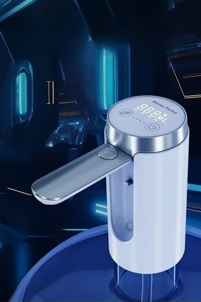 Folding Water Dispenser Pump with Sterilization Light Prompt Electric Touch Screen Drinking Water Pump Electric 3 Quantitative Settings Water Bottle Pump Water Dispenser Pump Portable Water Dispenser - Image 1