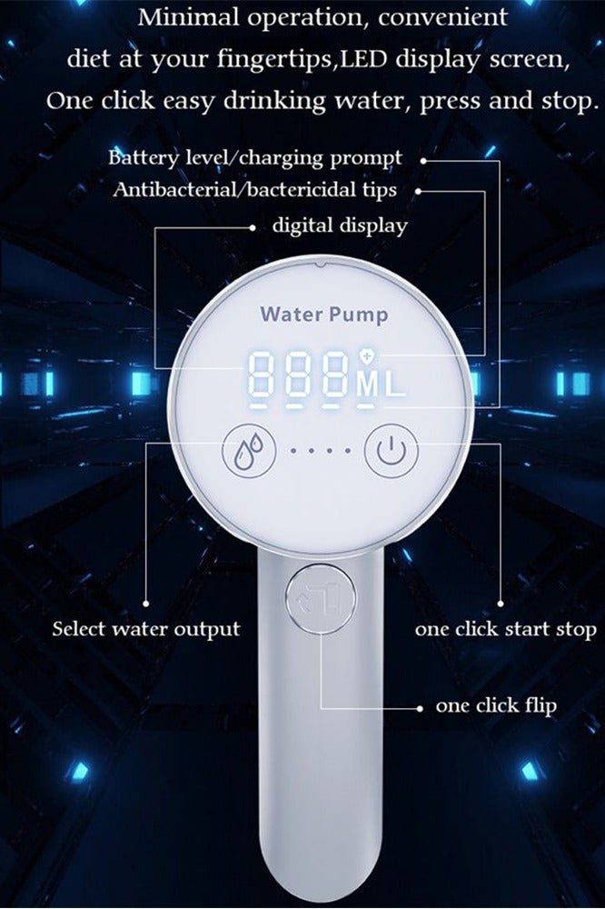 Folding Water Dispenser Pump with Sterilization Light Prompt Electric Touch Screen Drinking Water Pump Electric 3 Quantitative Settings Water Bottle Pump Water Dispenser Pump Portable Water Dispenser - Image 2