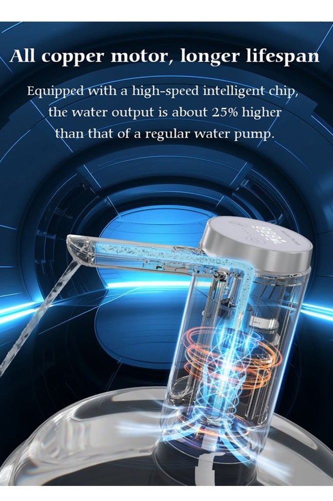 Folding Water Dispenser Pump with Sterilization Light Prompt Electric Touch Screen Drinking Water Pump Electric 3 Quantitative Settings Water Bottle Pump Water Dispenser Pump Portable Water Dispenser - Image 4