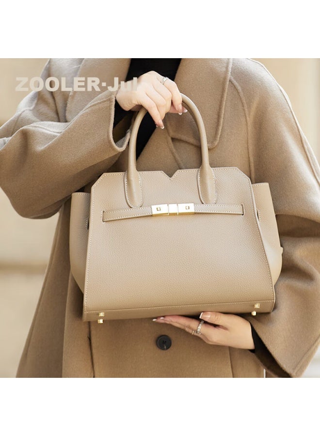 Zooler Women's Handbag, Top-grain Leather, Luxurious Feel, Large Capacity, Shoulder Crossbody Bag, Birthday Gift - Image 1