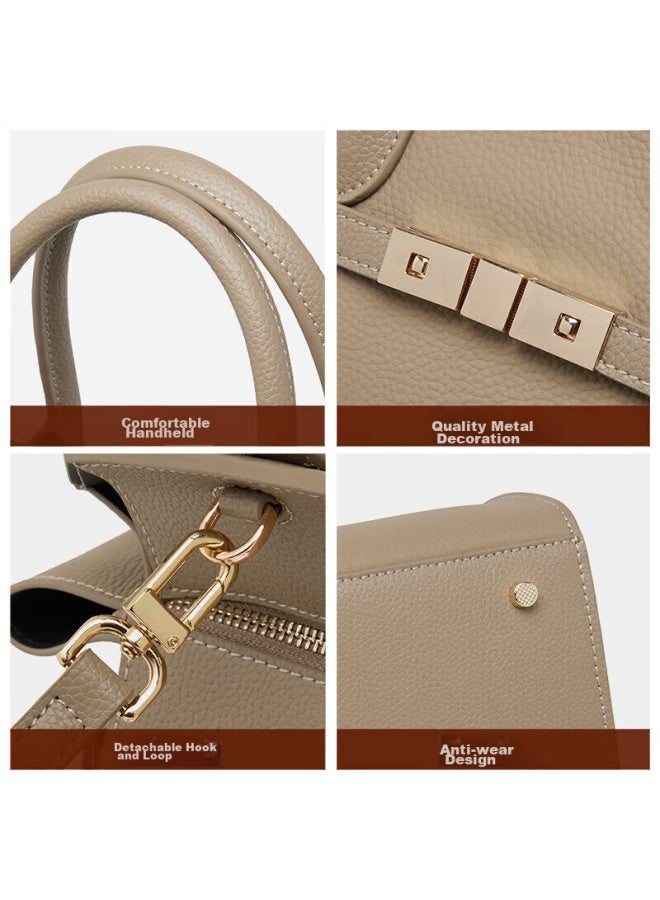 Zooler Women's Handbag, Top-grain Leather, Luxurious Feel, Large Capacity, Shoulder Crossbody Bag, Birthday Gift - Image 4