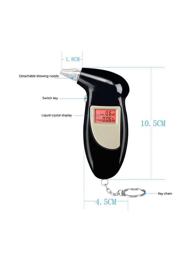 NIBEMINENT Digital LCD Backlit Display Breath Alcohol Tester Black 0.068kg - Image 3