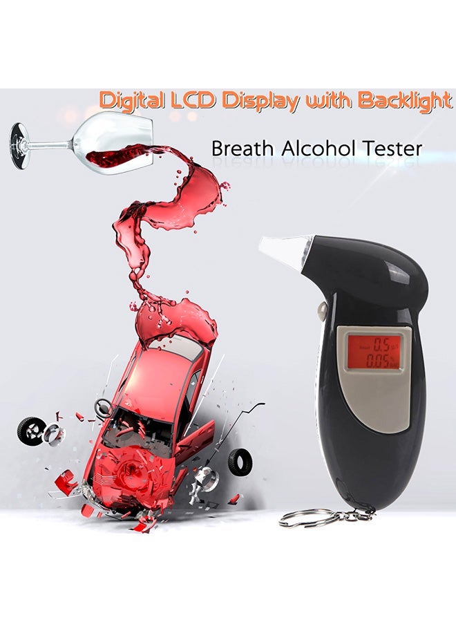 NIBEMINENT Digital LCD Backlit Display Breath Alcohol Tester Black 0.068kg - Image 5