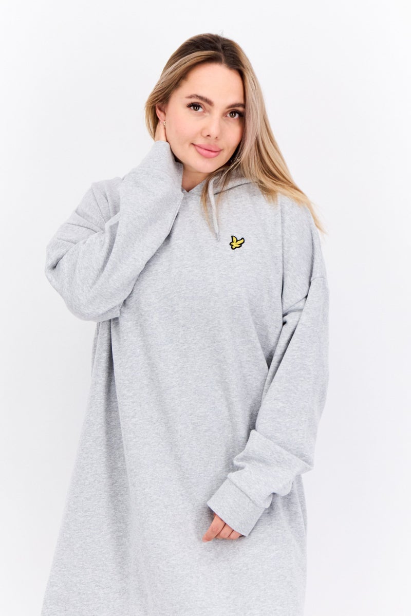 Lyle & Scott Women Hood Long Sleeves Sweater Dress, Grey - Image 2
