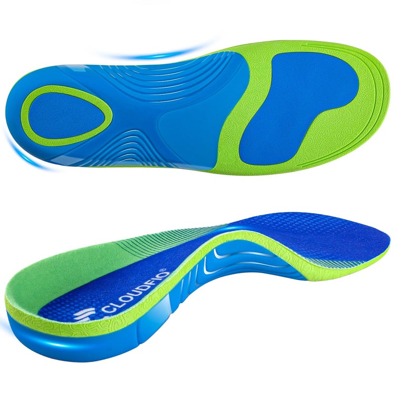Cloudflo Plantar Fasciitis Insoles for Men Women,High Arch Support for Pain Relief,Shoe Inserts Orthotic for Flat Feet,Work Boot Insoles for Shock Absorbing Inserts (Fit for Standing All Day) BG-S - Image 1