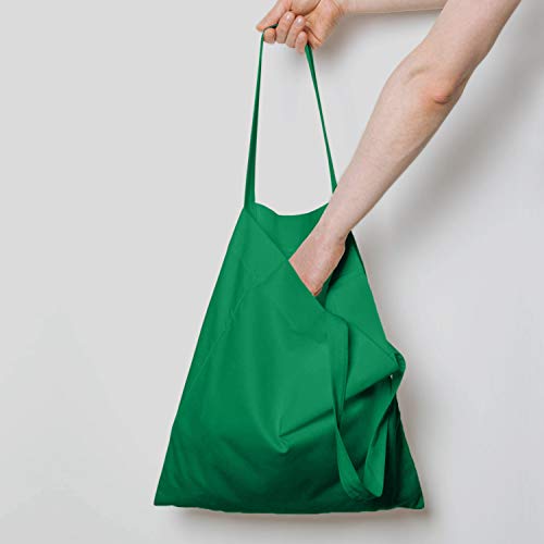 NPBAG 15 Pack 15'' X 16'' Green Cotton Tote Bags, Lightweight Blank Bulk Cloth bags with 1pc of PTFE Teflon Sheet - Image 2