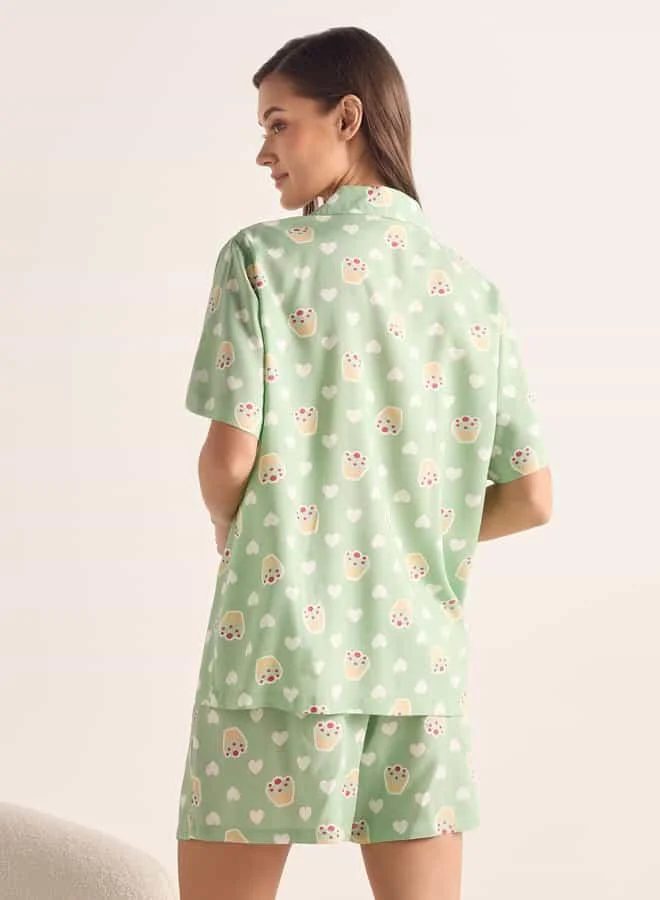 Splash FAV Printed Shirt and Shorts Set