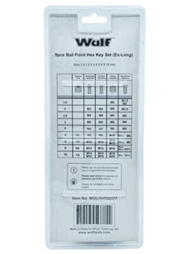 Wulf Wulf Title LShape Metric Ball Point Hex Key Set Ideal for Home Repair DIY Professional Maintenance HeavyDuty Allen Wrench Set Set of 9  - Image 2